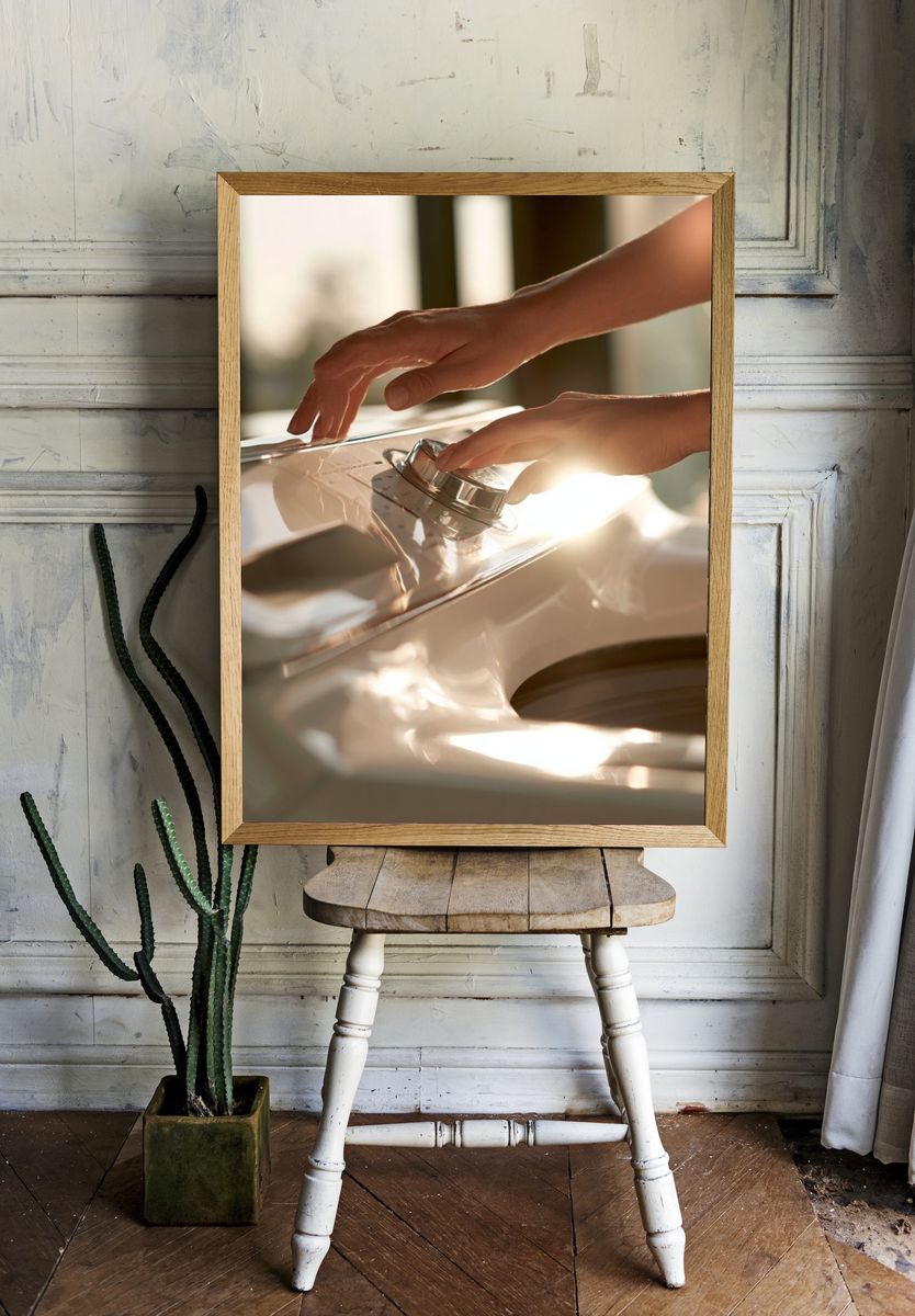 Sunlit Piano Hands Photography Poster. — room view 1