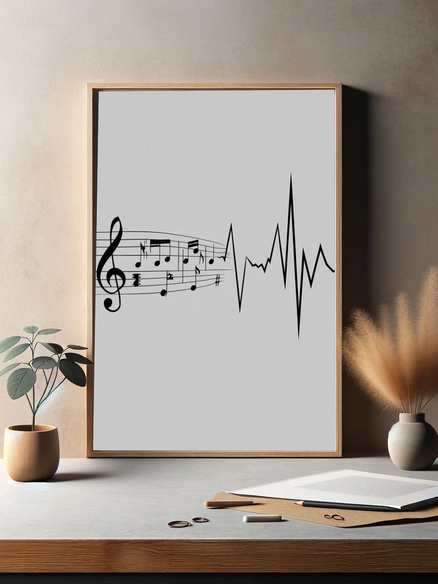 Music Pulse Typography Poster. — room view 2