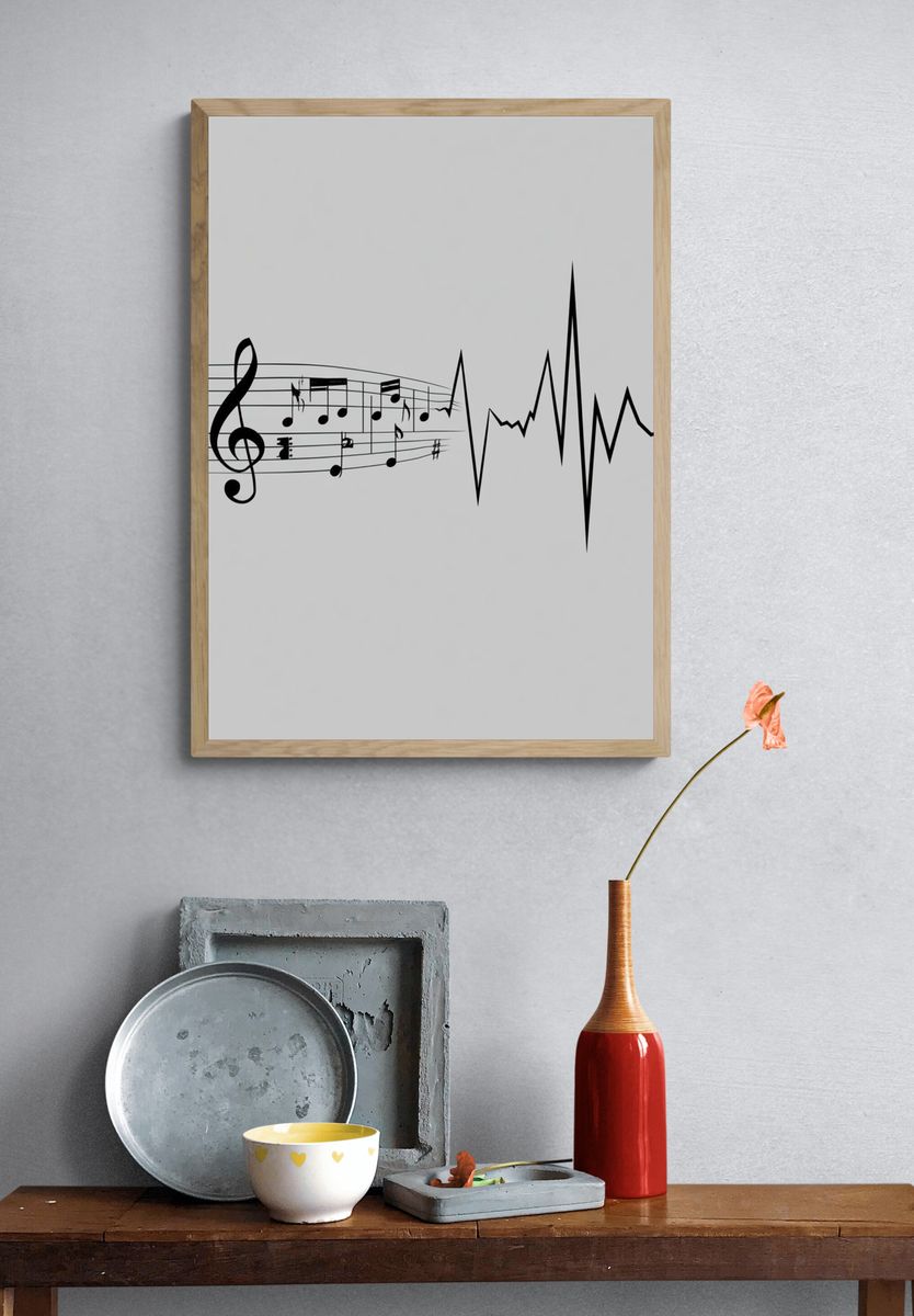 Music Pulse Typography Poster. — room view 3