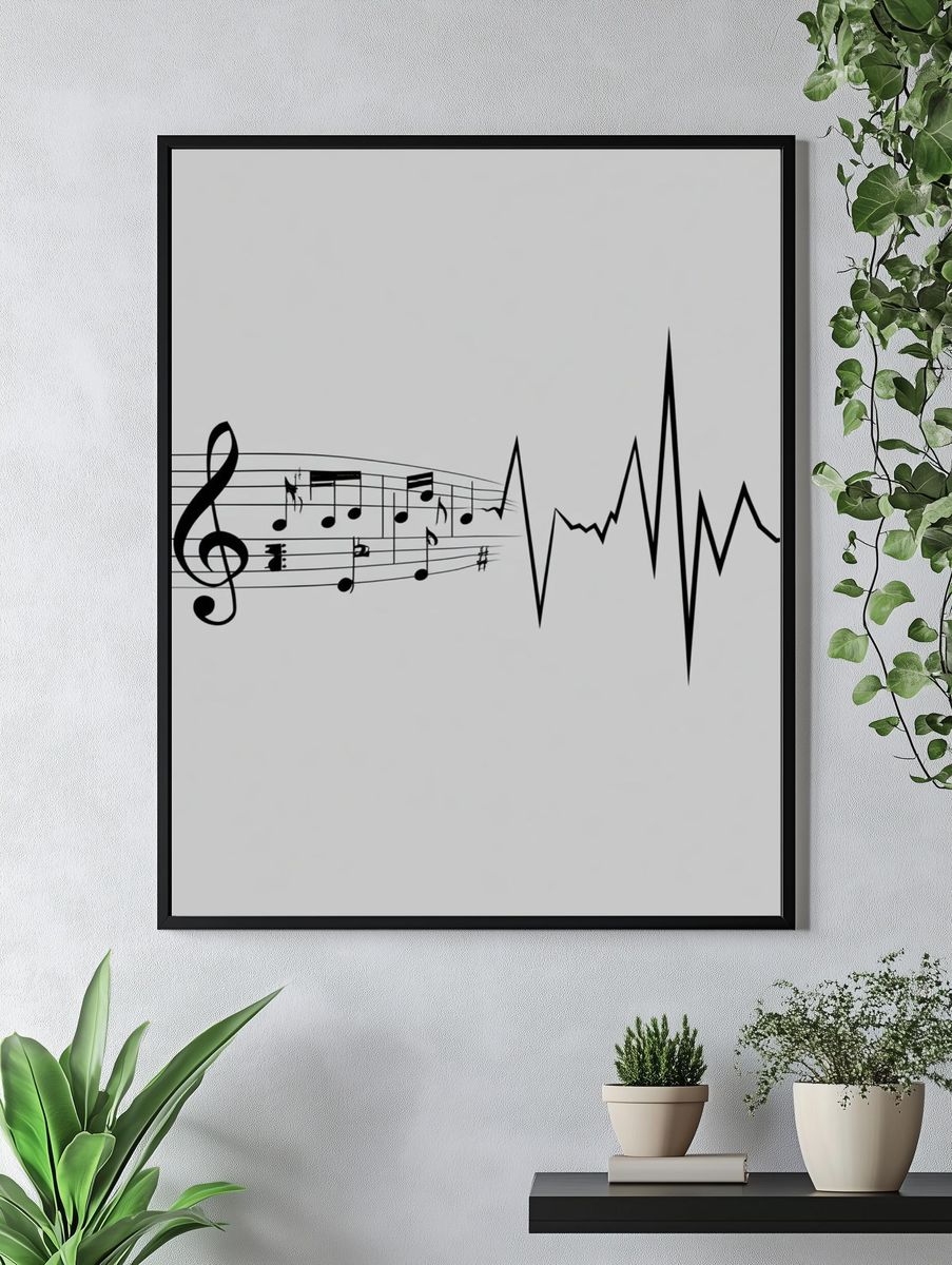 Music Pulse Typography Poster. — room view 4