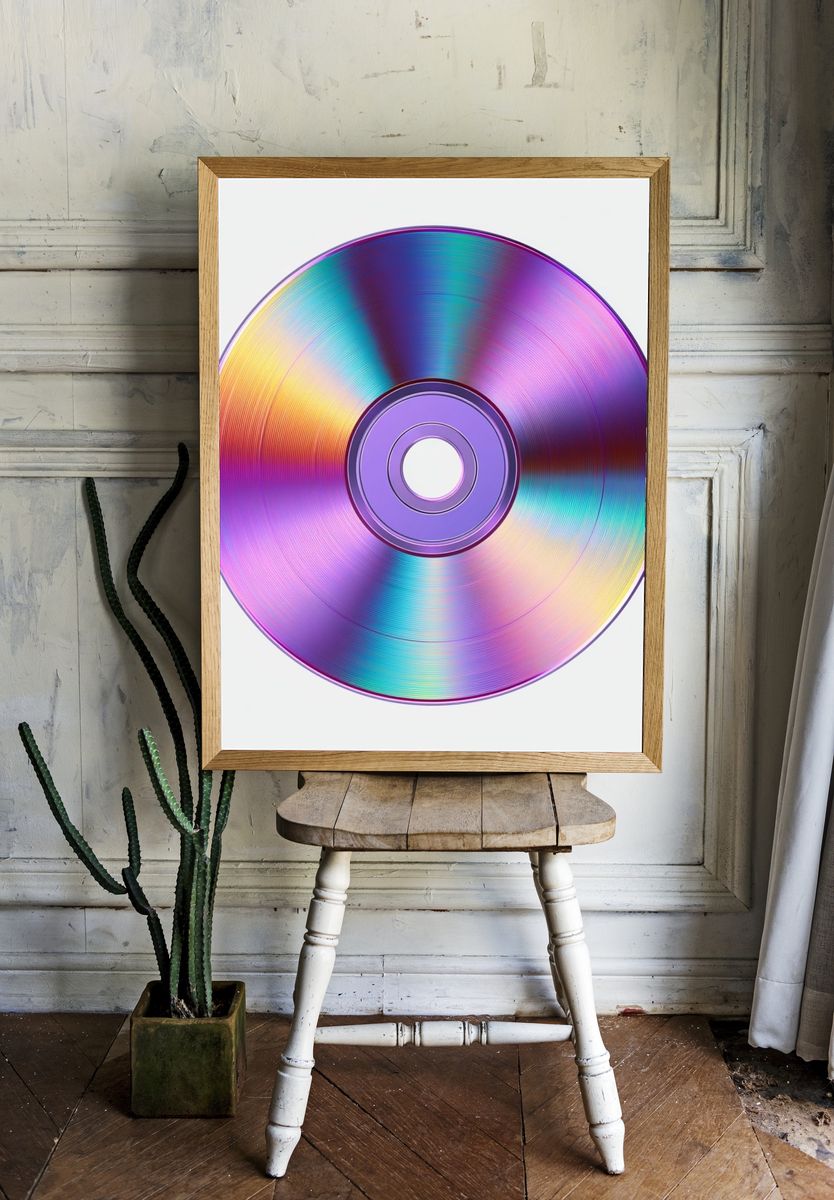 Holographic CD Disc Print. room preview