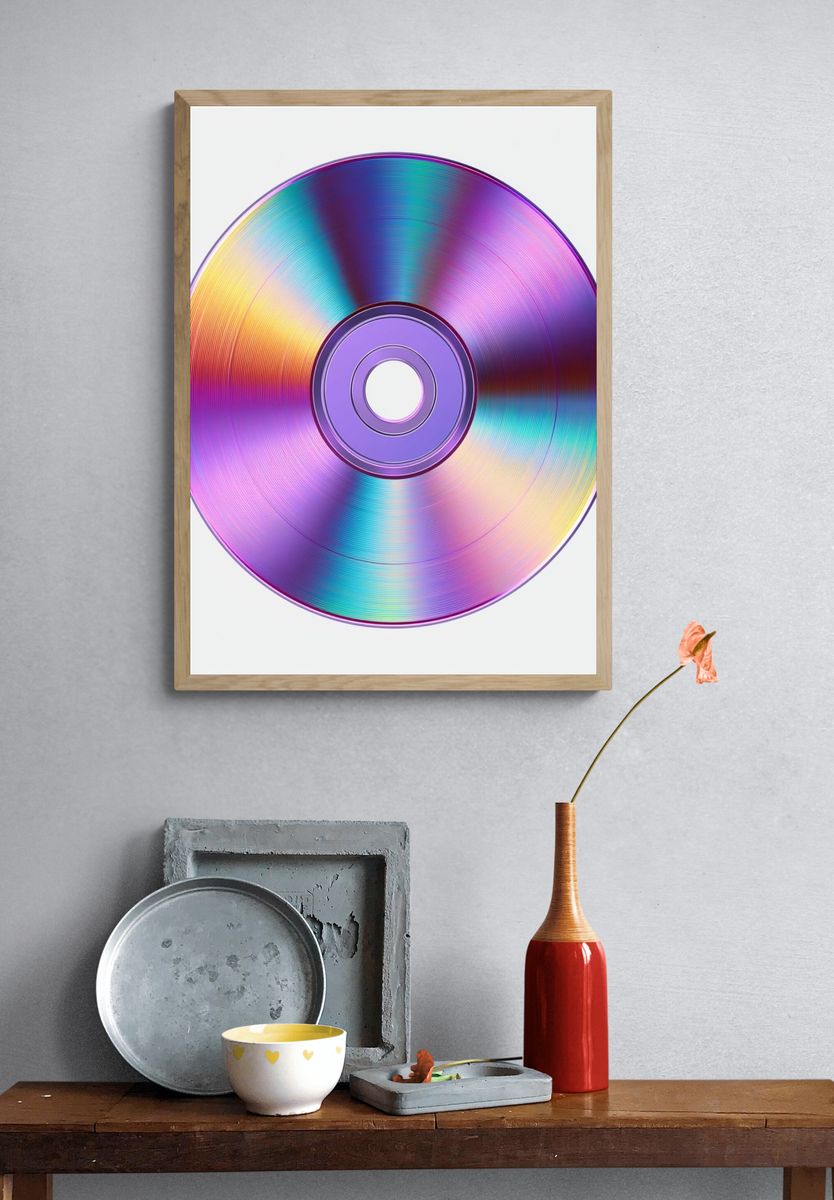 Holographic CD Disc Print. — room view 3