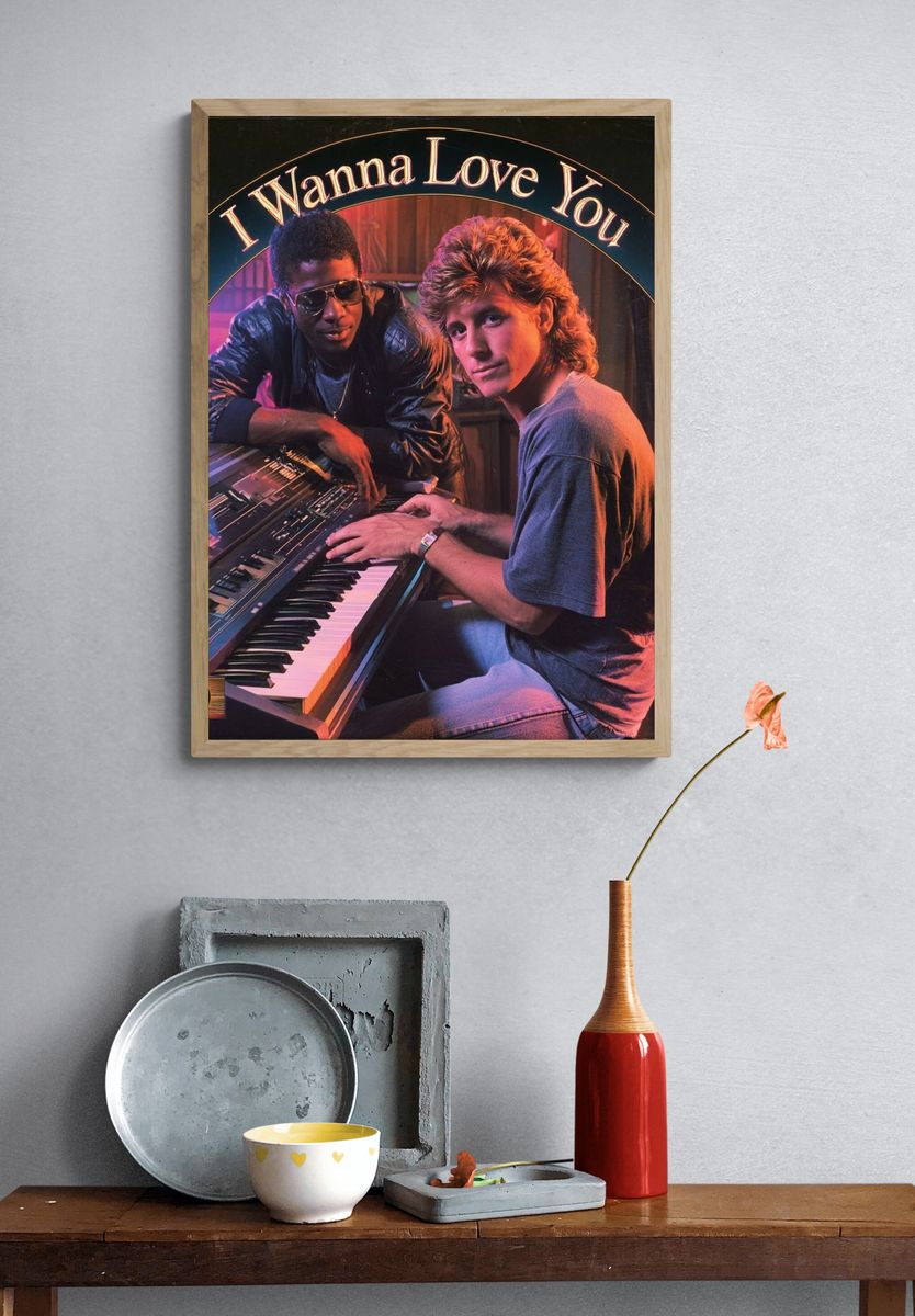 I Wanna Love You Retro Music Poster. — room view 3