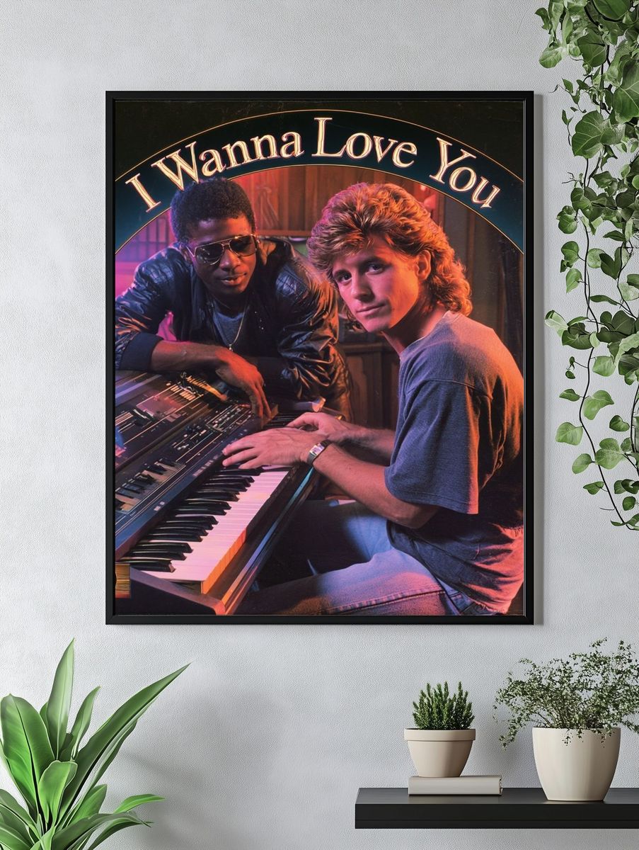 I Wanna Love You Retro Music Poster. — room view 4