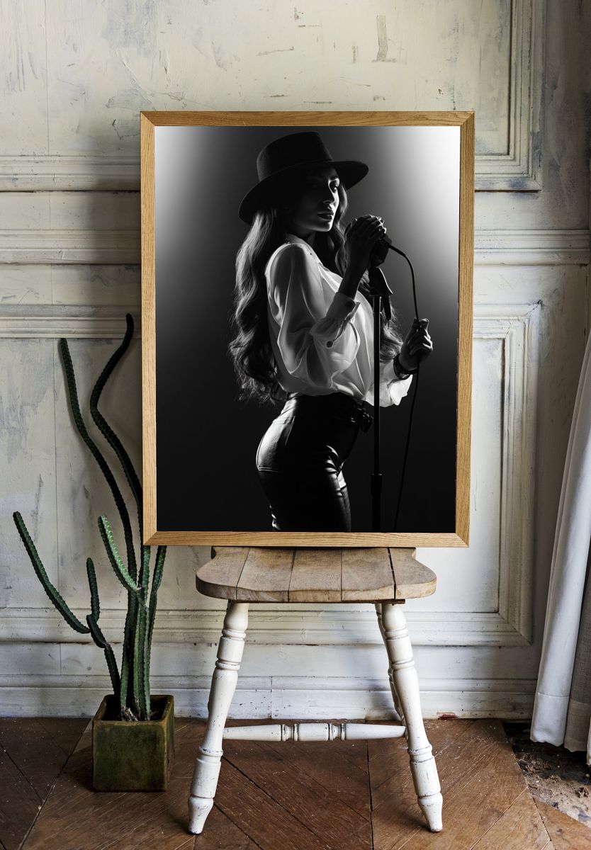 Vintage Singer Portrait Poster. room preview