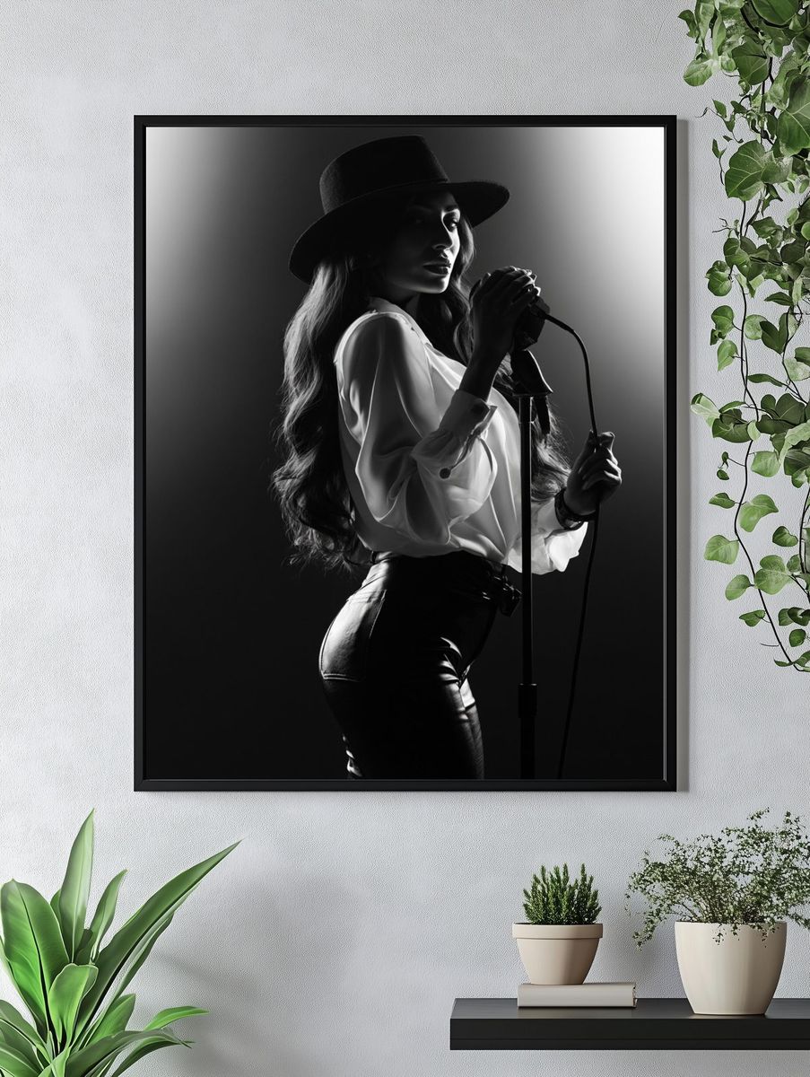 Vintage Singer Portrait Poster. — room view 4