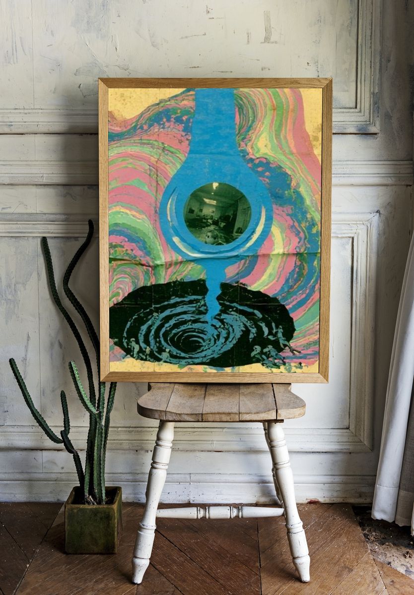 Psychedelic Guitar Collage Poster. room preview