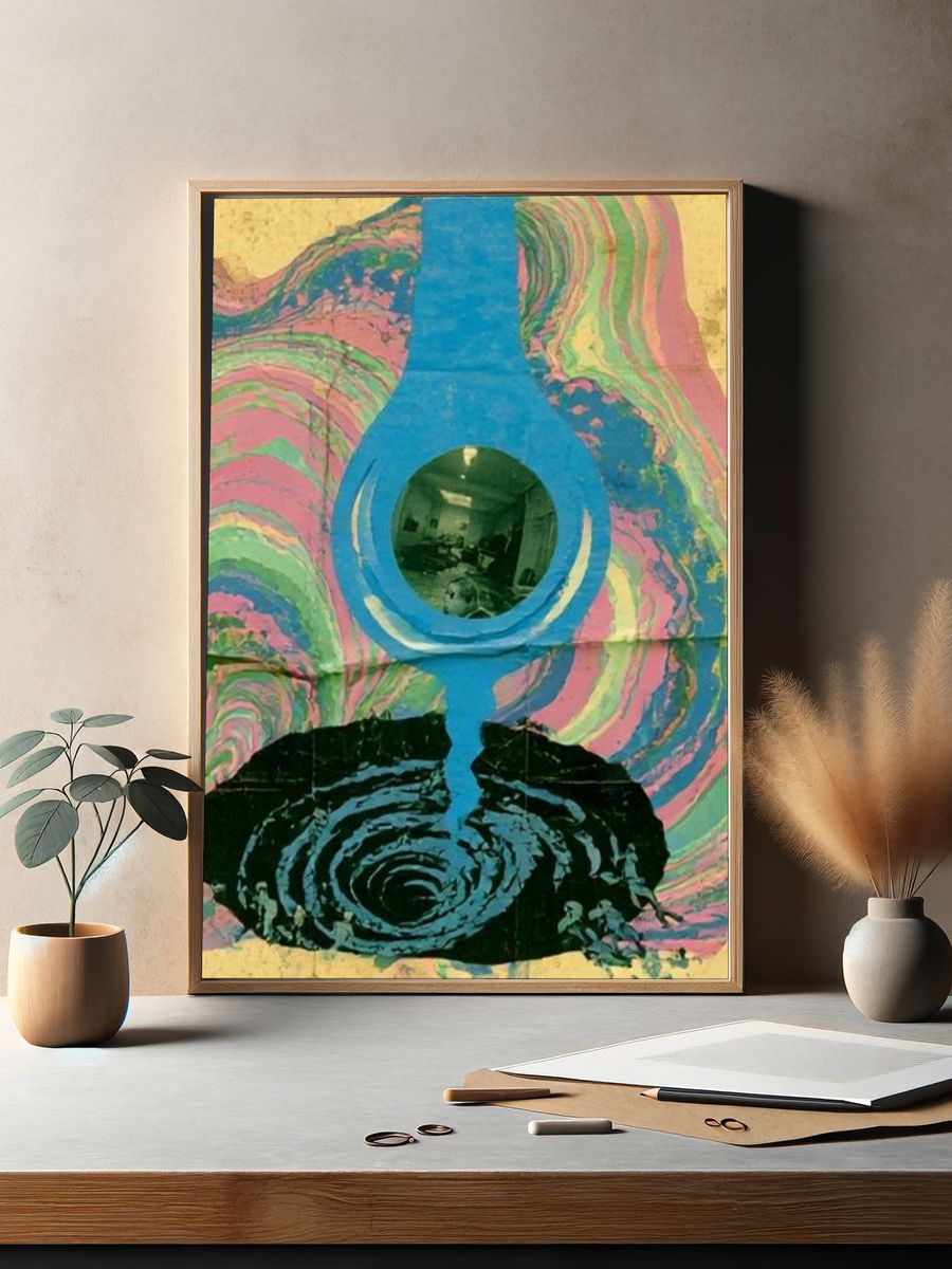 Psychedelic Guitar Collage Poster. — room view 2