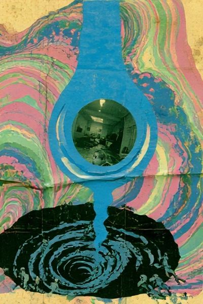 Psychedelic Guitar Collage Poster. poster