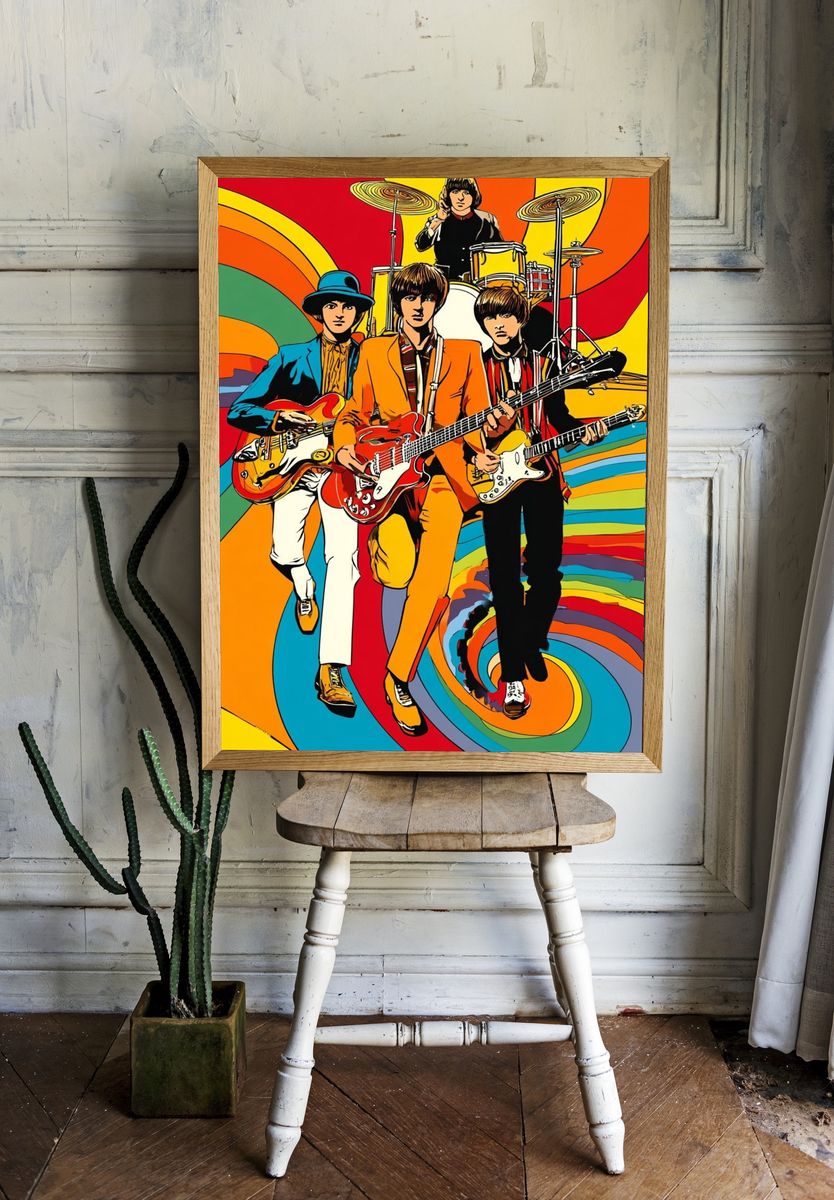 Psychedelic Rock Band Poster. room preview