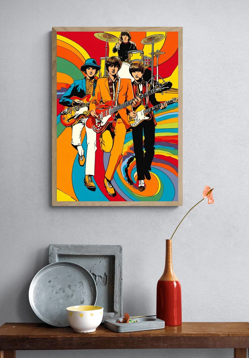 Psychedelic Rock Band Poster. — room view 3