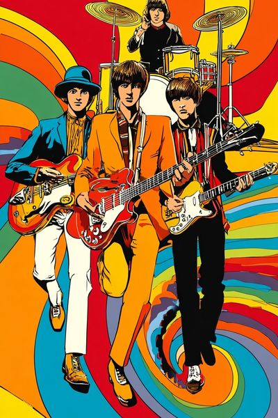 Psychedelic Rock Band Poster. poster
