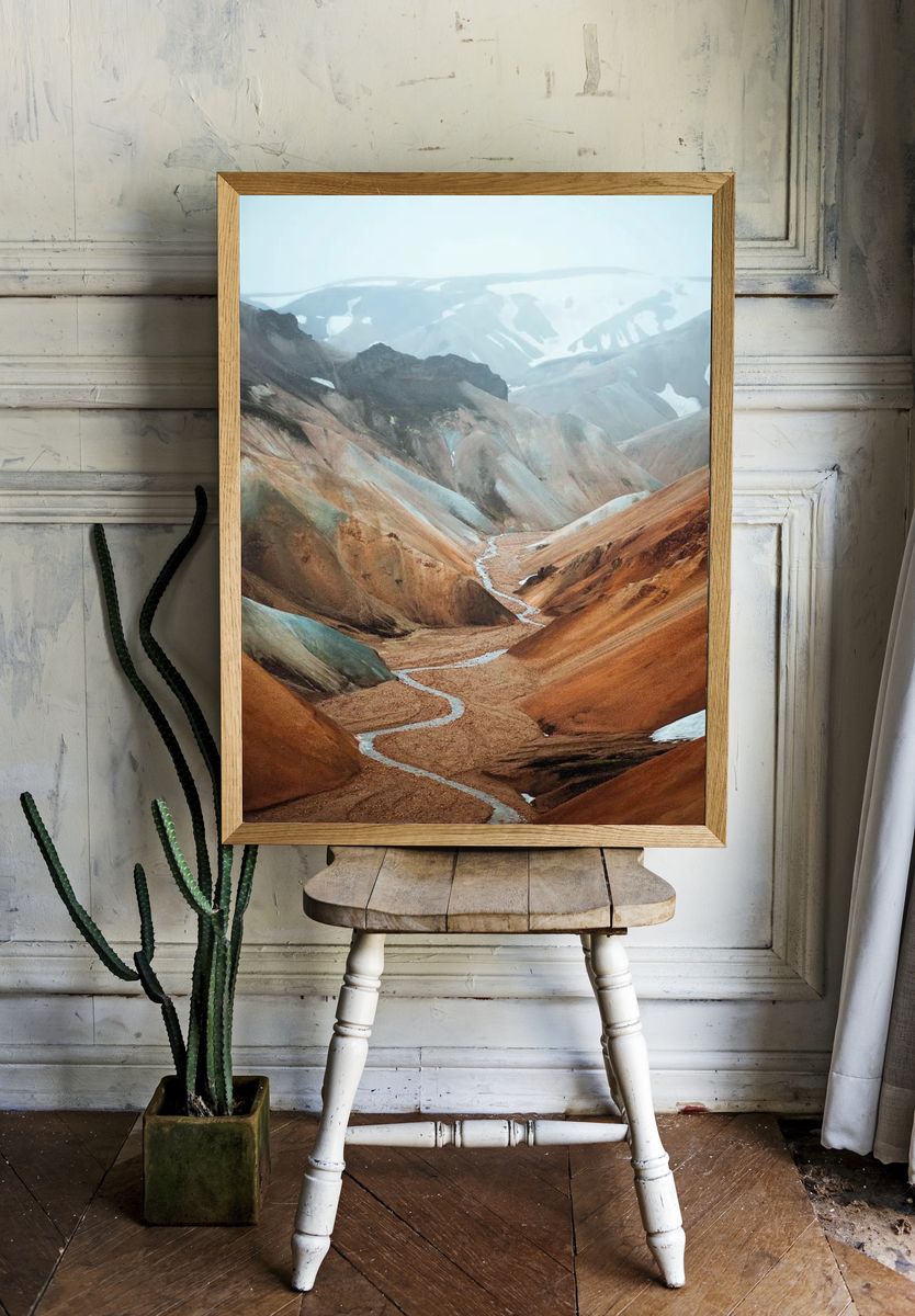 Majestic Mountain Valley — Nature Print. — room view 1