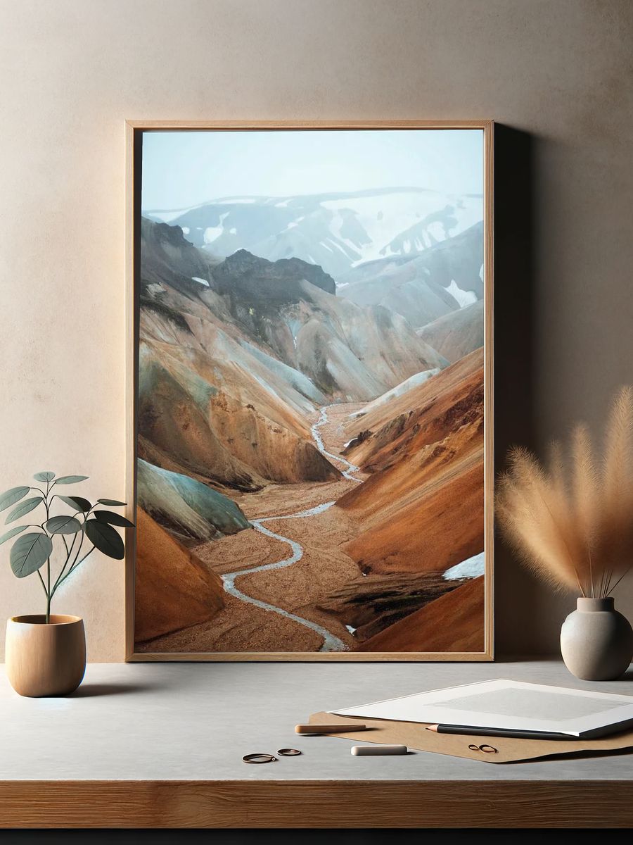 Majestic Mountain Valley — Nature Print. — room view 2