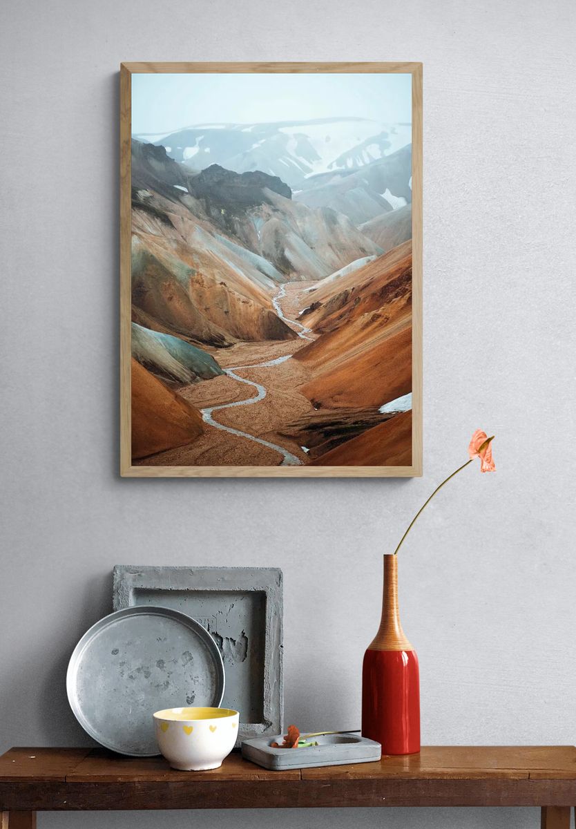Majestic Mountain Valley — Nature Print. — room view 3