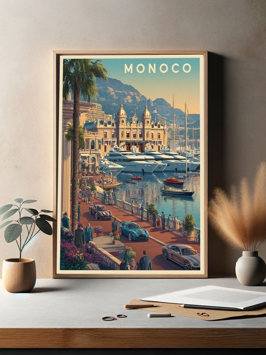 Monaco — Vintage Travel Print. — room view 2