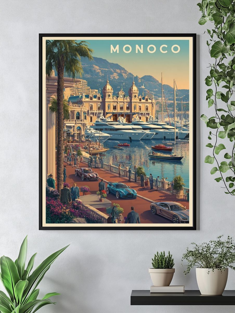 Monaco — Vintage Travel Print. — room view 4
