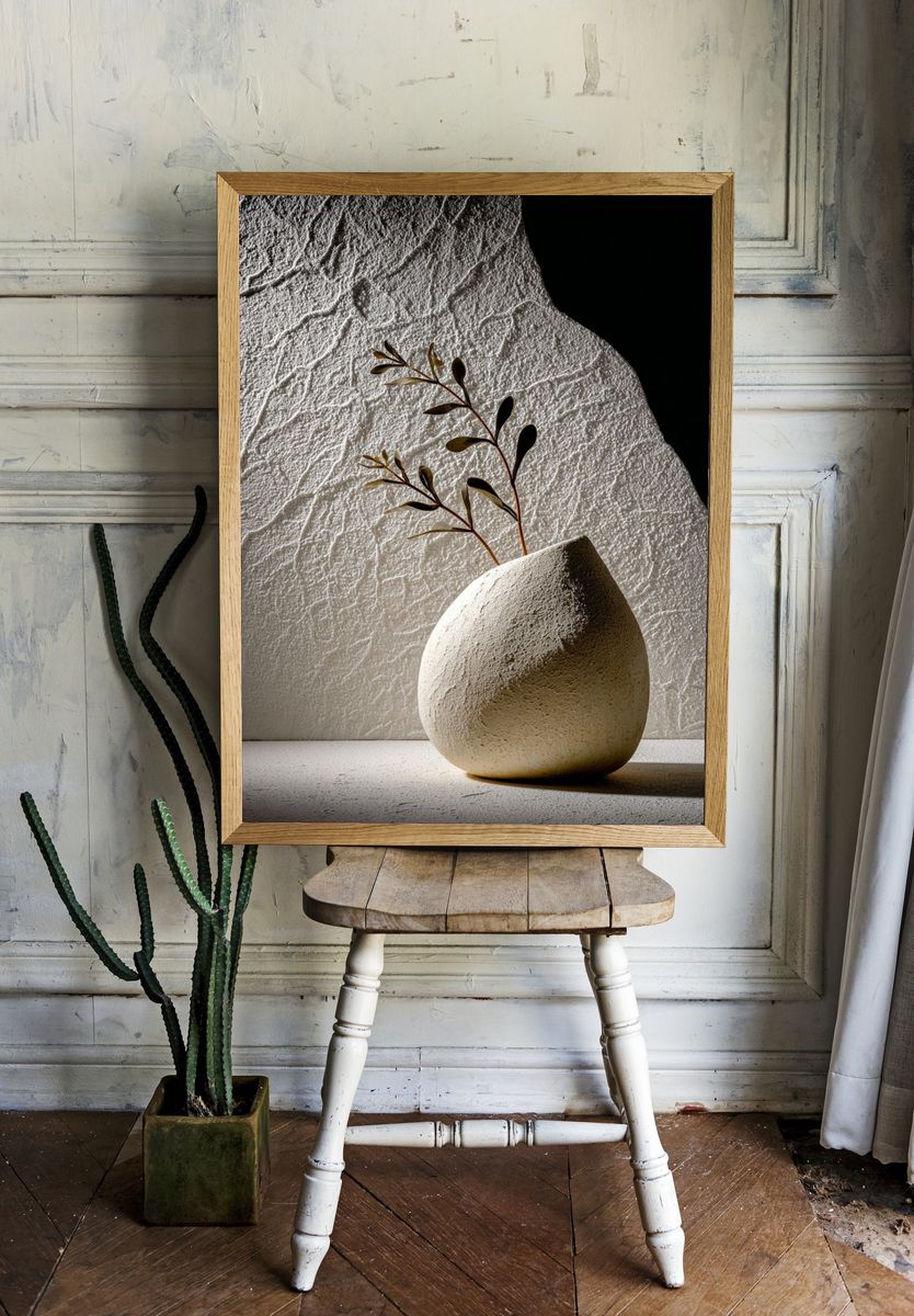 Minimalist Vase with Branches — Photography Print. — room view 1
