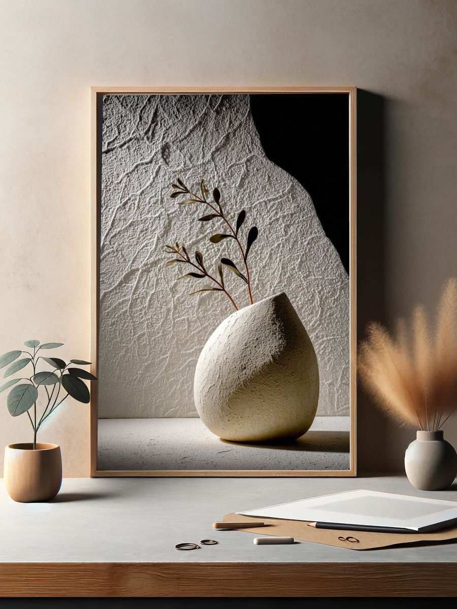 Minimalist Vase with Branches — Photography Print. — room view 2