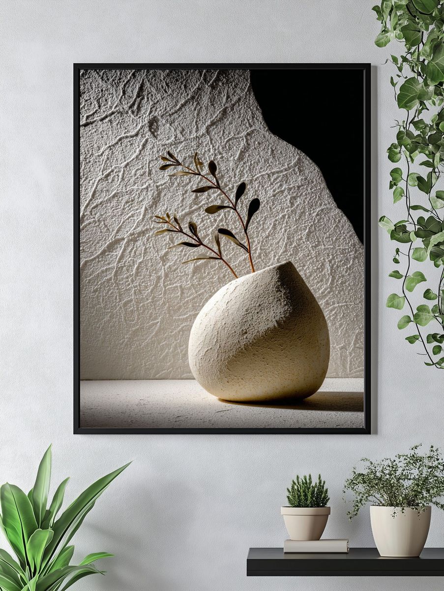 Minimalist Vase with Branches — Photography Print. — room view 4