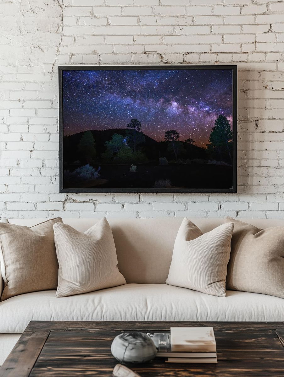 Milky Way Over Forest — Photography Print. — room view 1