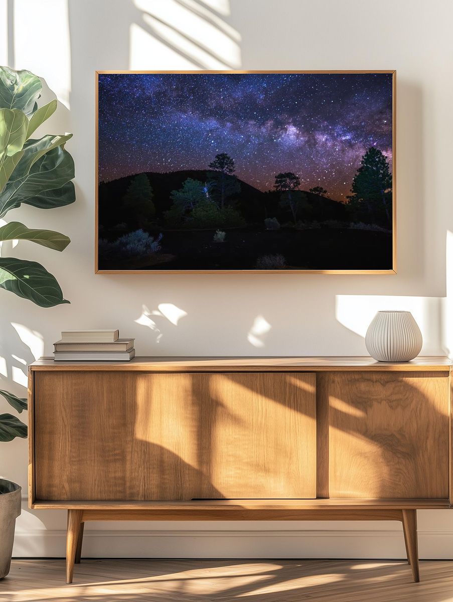 Milky Way Over Forest — Photography Print. — room view 3