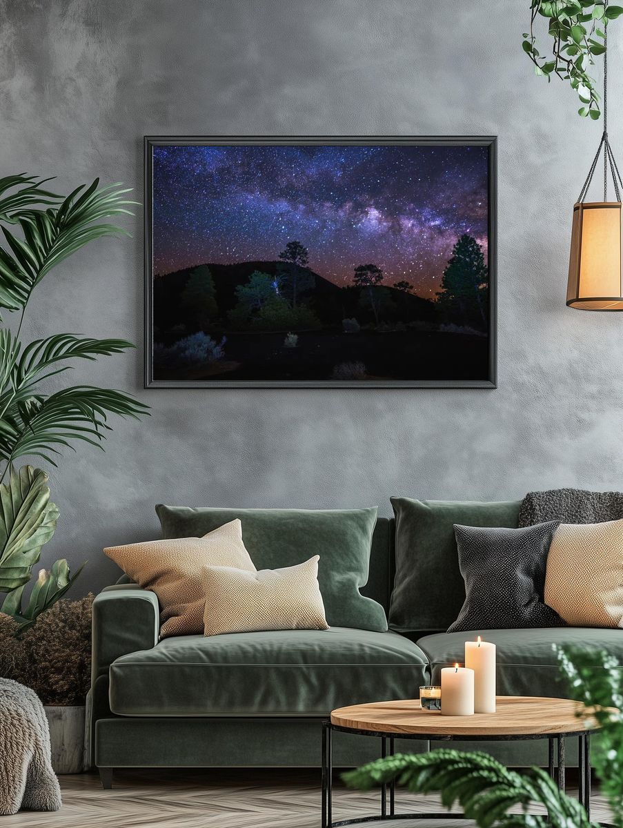 Milky Way Over Forest — Photography Print. — room view 4