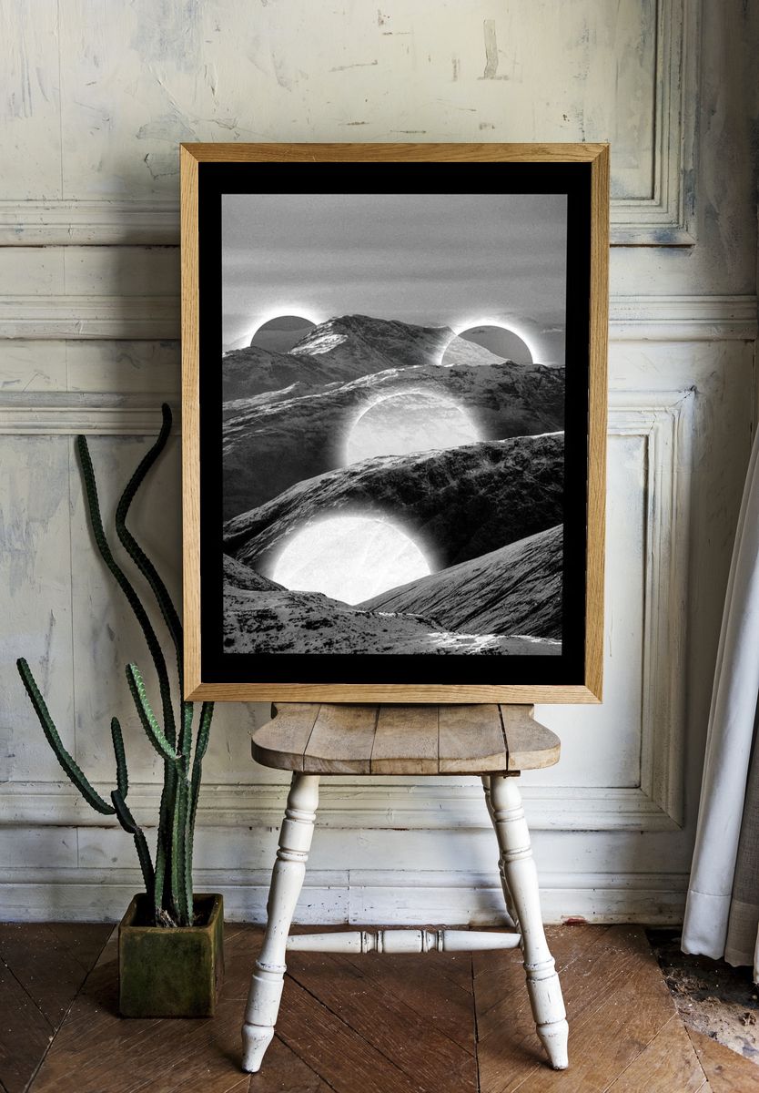 Mountain Landscape — Black-White Print. — room view 1