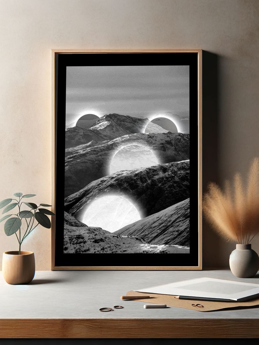 Mountain Landscape — Black-White Print. — room view 2