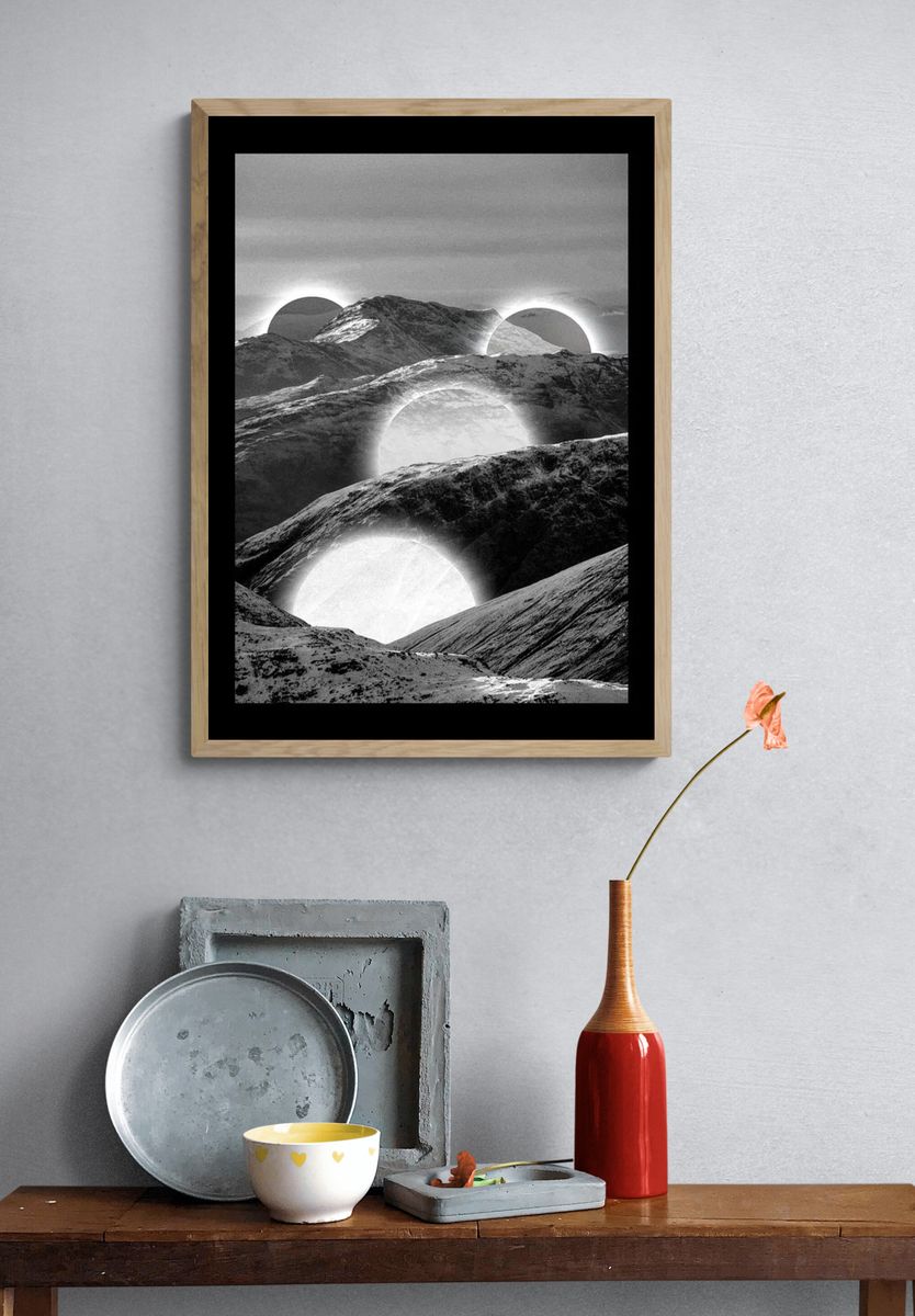 Mountain Landscape — Black-White Print. — room view 3