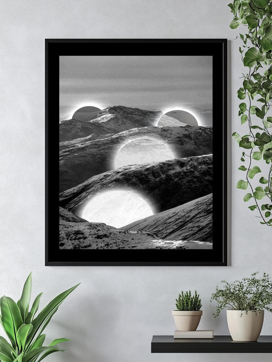Mountain Landscape — Black-White Print. — room view 4