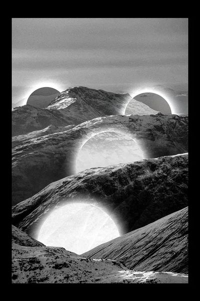 Mountain Landscape — Black-White Print. poster