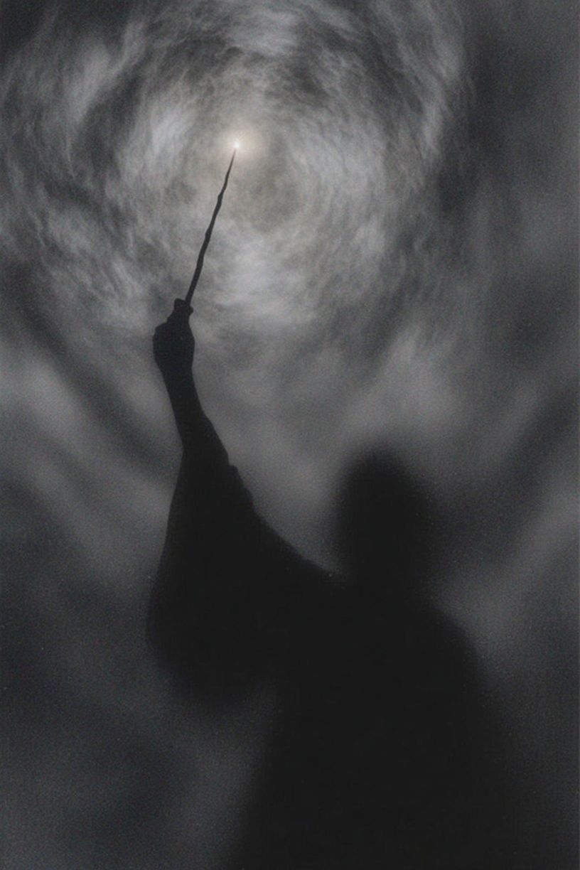 Mystical Wizard with Wand — Fantasy Print. poster detail