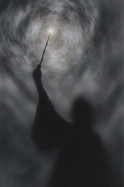 Mystical Wizard with Wand — Fantasy Print. poster print