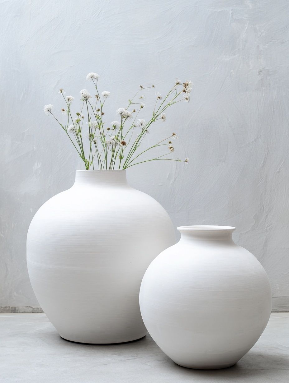 Minimalist White Vases Poster. poster — minimalist art