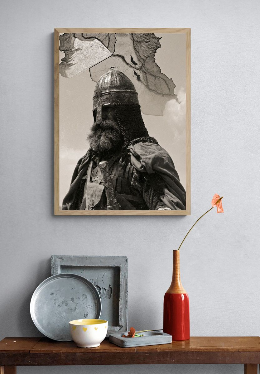 Medieval Warrior Portrait Print. — room view 3