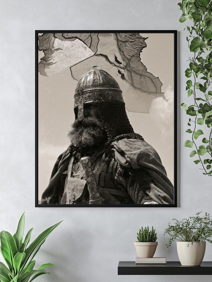 Medieval Warrior Portrait Print. — room view 4