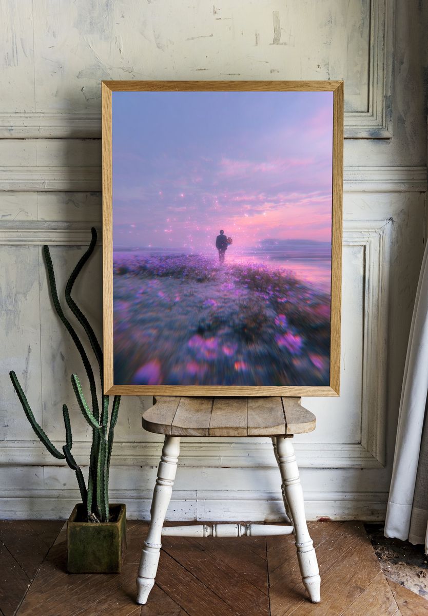 Mystical Beach Walk — Fine Art Print. — room view 1
