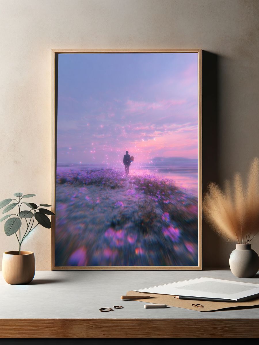 Mystical Beach Walk — Fine Art Print. — room view 2