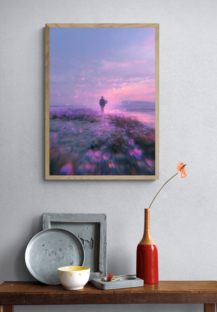 Mystical Beach Walk — Fine Art Print. — room view 3
