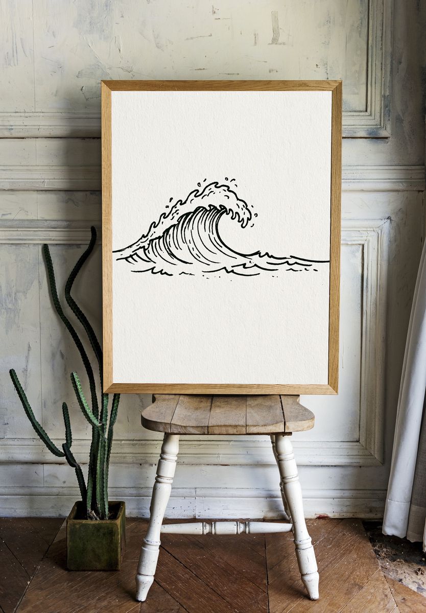 Minimal Wave Ink Poster. room preview
