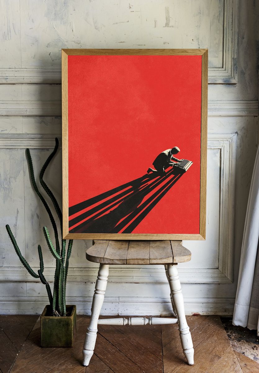 Writer at Work — Minimalist Print. room preview