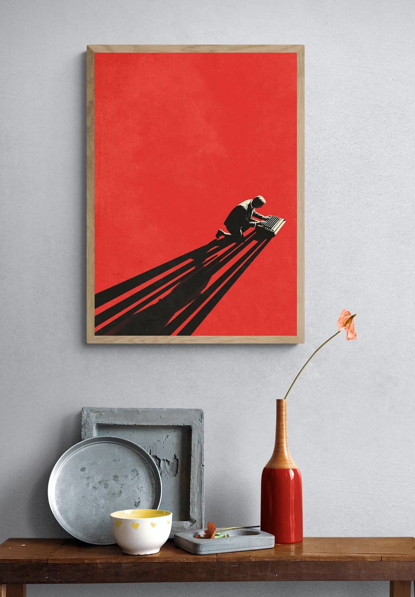 Writer at Work — Minimalist Print. — room view 3