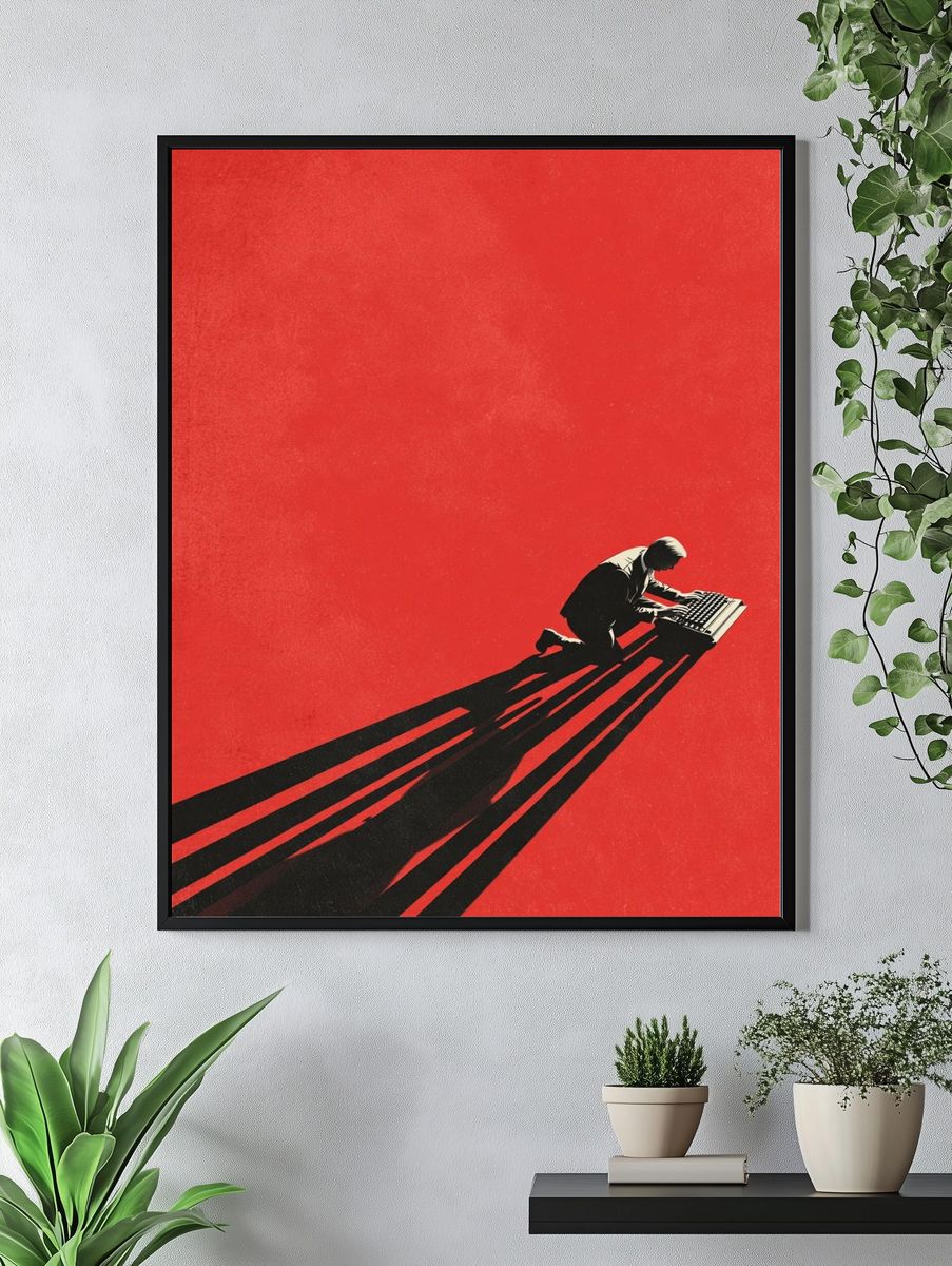 Writer at Work — Minimalist Print. — room view 4