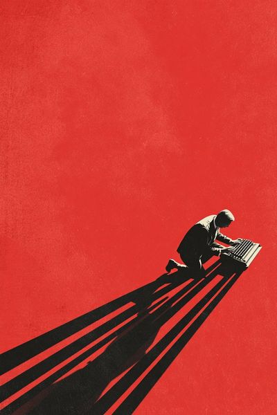 Writer at Work — Minimalist Print.
