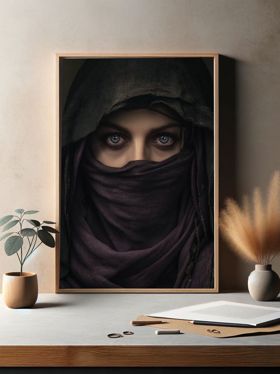 Mysterious Woman Portrait Poster. — room view 2