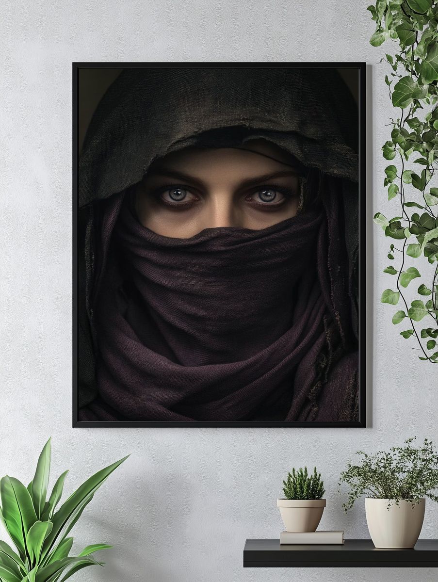 Mysterious Woman Portrait Poster. — room view 4