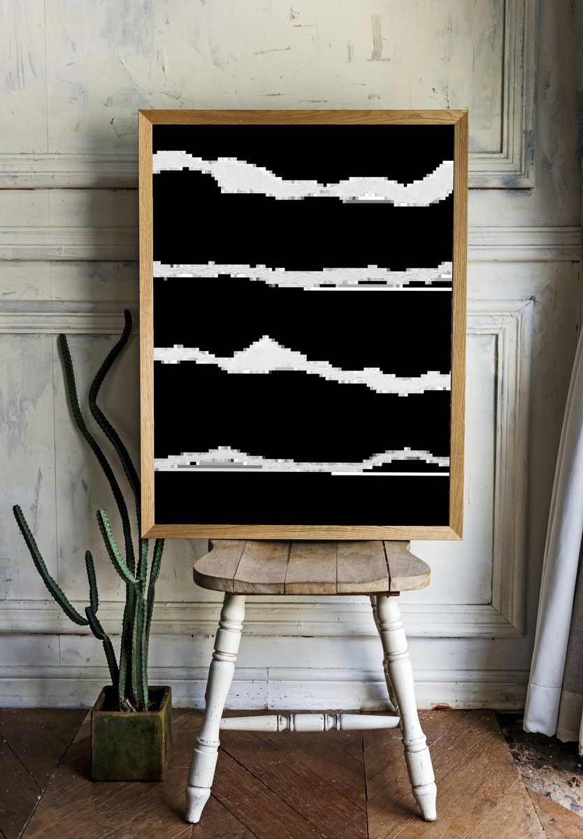 Abstract Waveforms — Minimalist Print. — room view 1