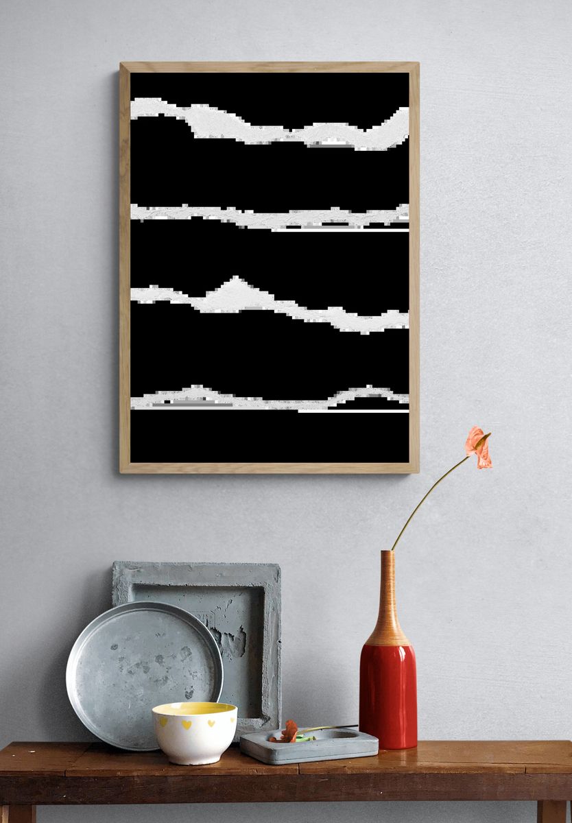 Abstract Waveforms — Minimalist Print. — room view 3