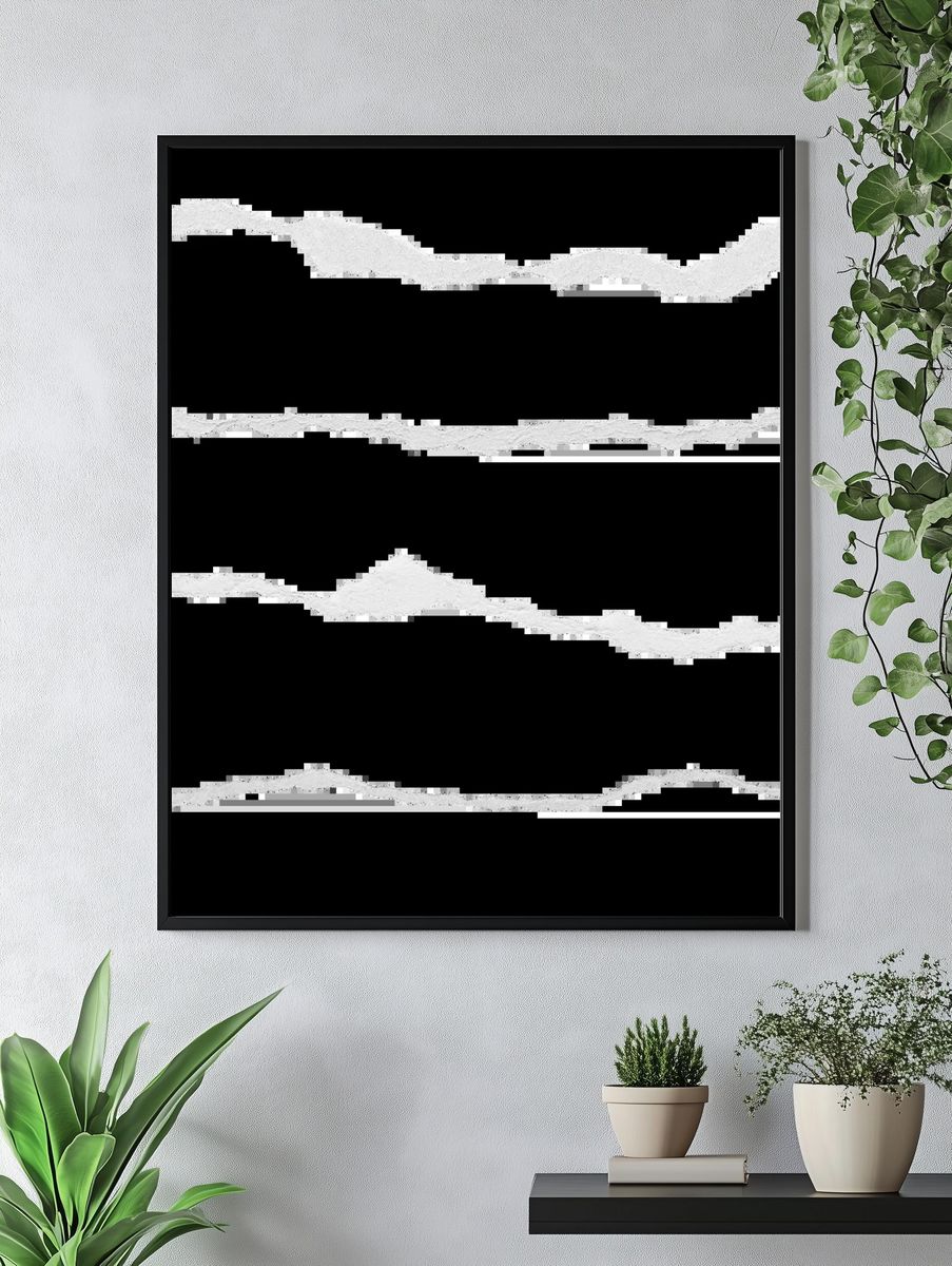 Abstract Waveforms — Minimalist Print. — room view 4